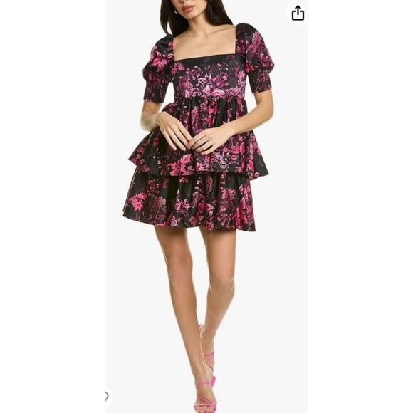 Alice + Olivia Emmalou Tiered Mini Dress - Picture 1 of 16